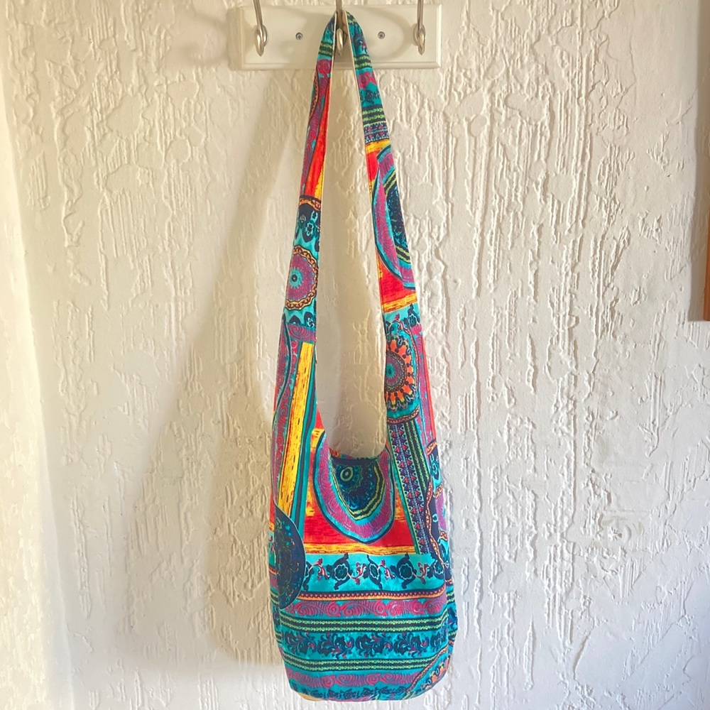 Multi Color Hobo Festival Crossbody Slouchy Tote Bag Purse